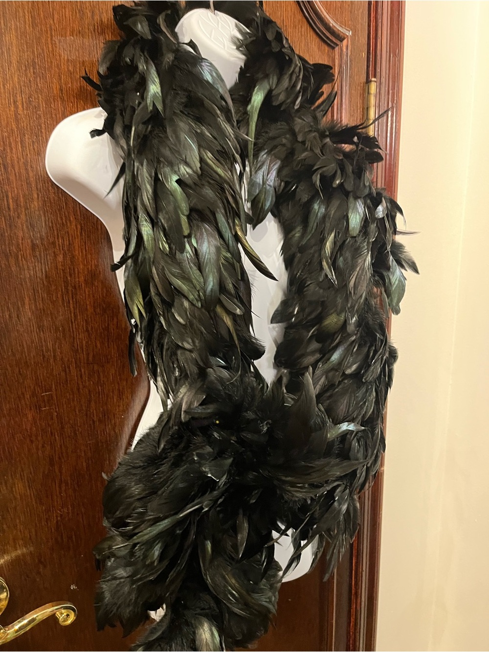 Turkey Black Feather Boa with Iridescent Sheen
